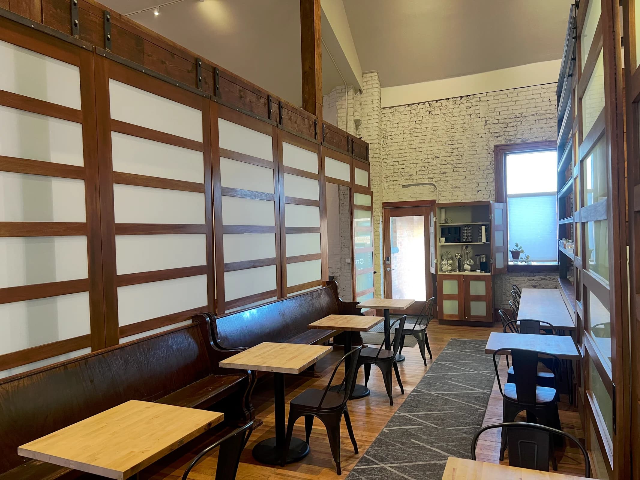 Warm afternoon light through stained glass